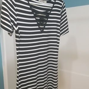 Heart Hips striped midi dress